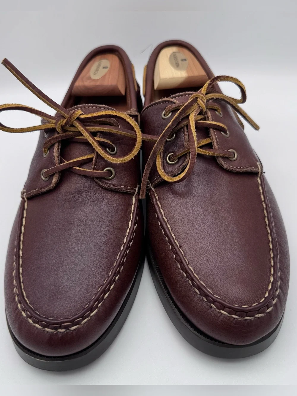 Allen Edmonds Center Fielder Brown Leather Moccasin Boat Shoes Men's Size 11 D
